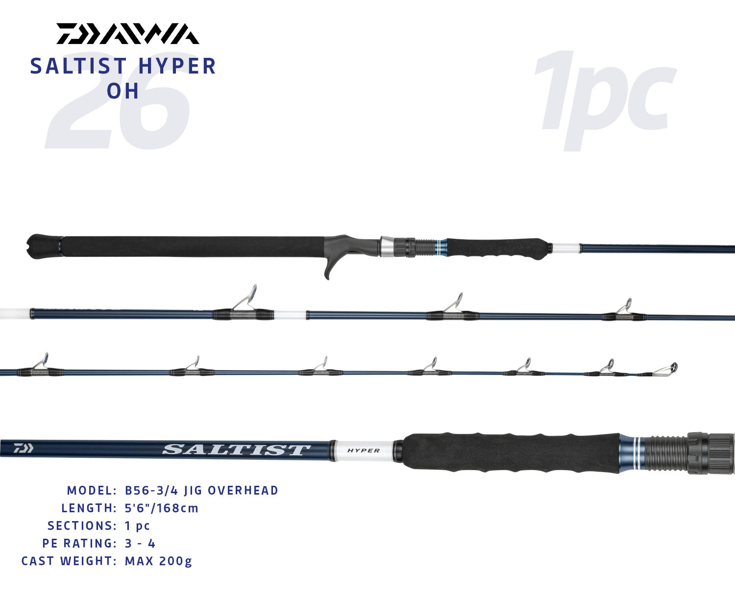 Daiwa 26 Saltist Hyper OH rods