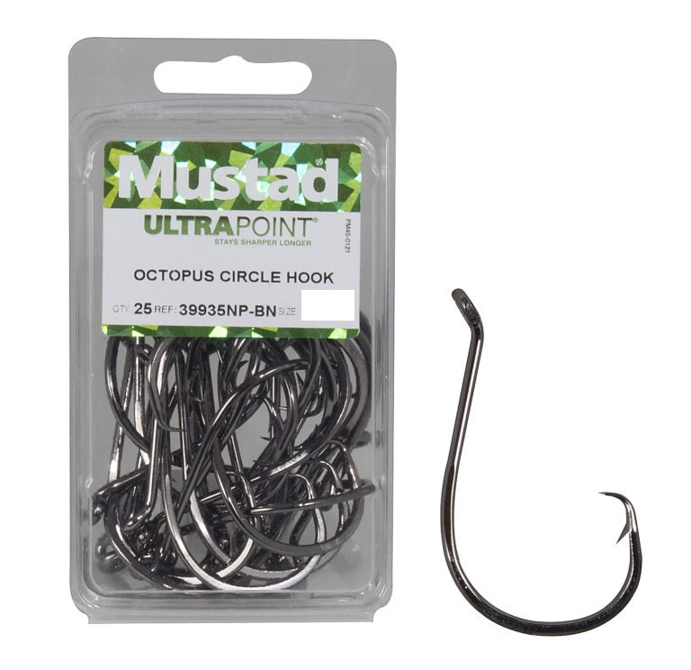 Mustad UltraPoint 39935NPBN Octopus Circle Hook 25 Pack