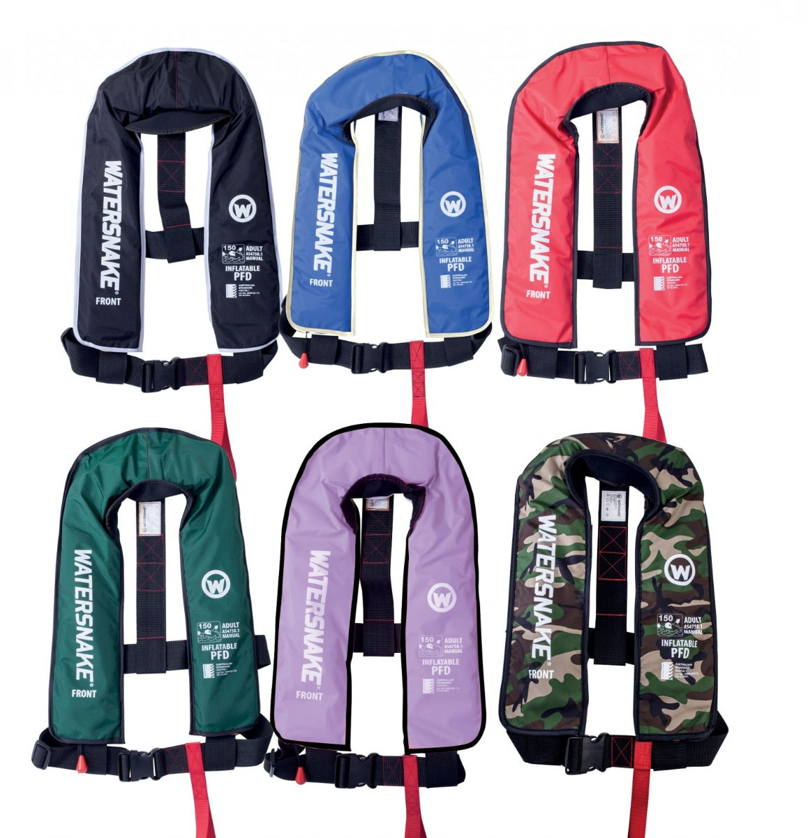 Watersnake Inflatable PFD Life Jacket Level 150 Adult Manual